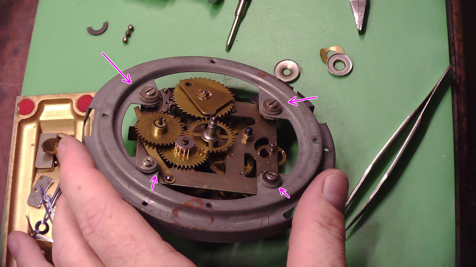So the rubber grommets on these are kind of rotted away and we're going to have to remove this ring to clean the movement and so I think that's going to mean we have to replace the rubber grommets.